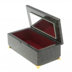 Шкатулка под деньги &amp;quot;Купюра&amp;quot; на ножках с зеркалом змеевик 19х10х6,5 см