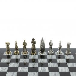 Шахматы &amp;quot;Рыцари&amp;quot; доска 36х36 см / серый мрамор