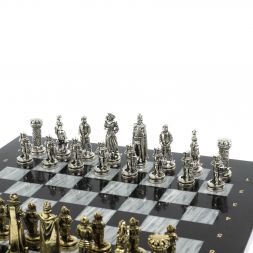 Шахматы &amp;quot;Рыцари&amp;quot; доска 36х36 см / серый мрамор