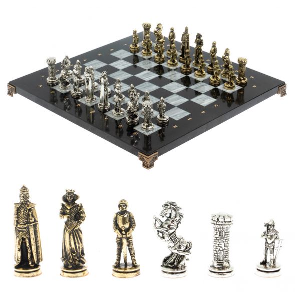 Шахматы &amp;quot;Рыцари&amp;quot; доска 36х36 см / серый мрамор 127950