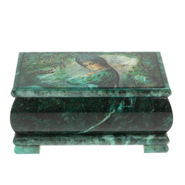 Шкатулка &amp;quot;Хозяйка медной горы&amp;quot; из змеевика 18х10х8,5 см 128181