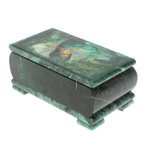 Шкатулка &amp;quot;Хозяйка медной горы&amp;quot; из змеевика 18х10х8,5 см 128181