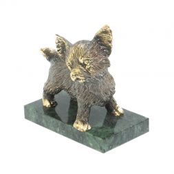 Статуэтка из бронзы &amp;quot;Чихуахуа&amp;quot; змеевик