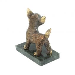 Статуэтка из бронзы &amp;quot;Чихуахуа&amp;quot; змеевик