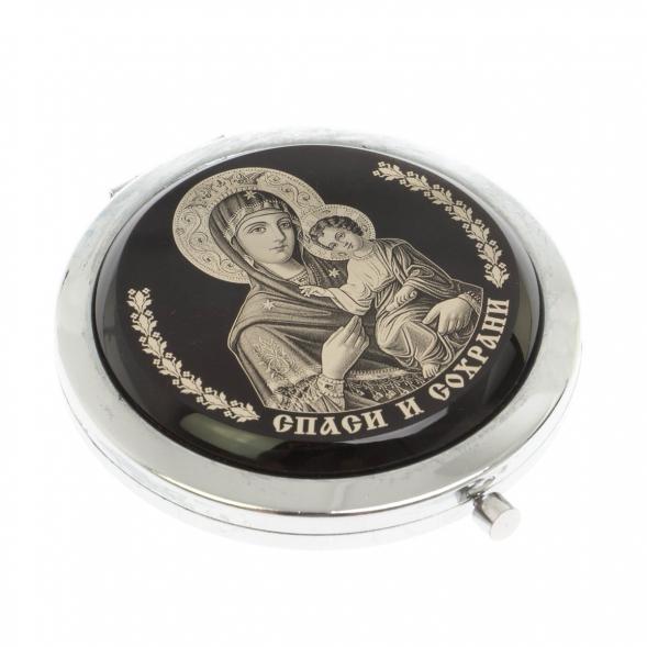 Зеркало с иконой &amp;quot;Богородица&amp;quot; из черного обсидиана 129592