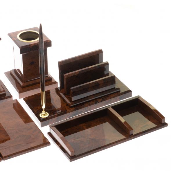 Письменный набор &amp;quot;Конь на дыбах&amp;quot; камень обсидиан 122216