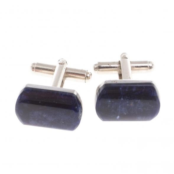 Запонки камень содалит закругленные 124441