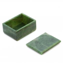 Шкатулка из саянского нефрита 8,8х6,8х4,7 см