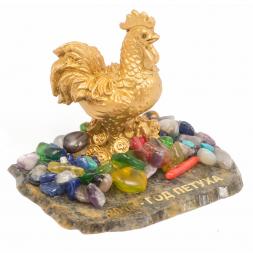 Сувенир &amp;quot;Петух золотой&amp;quot; змеевик