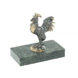Статуэтка из бронзы и змеевика &amp;quot;Петушок&amp;quot;