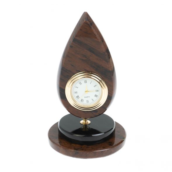 Часы &amp;quot;Капля нефти&amp;quot; из коричневого обсидиана 128346