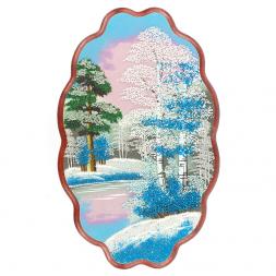 Панно с рисунком из камня &amp;quot;Зимний пейзаж&amp;quot; 45х29 см