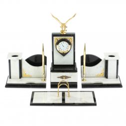 Настольный прибор из камня "Горный орел" мрамор