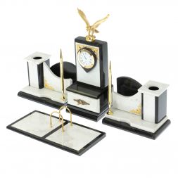 Настольный прибор из камня "Горный орел" мрамор