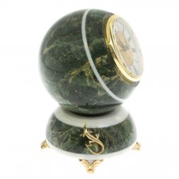 Настольные часы "Антистресс" с ящерицей из змеевика 13,5 см