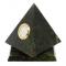 Настольные часы "Пирамида" 12,5х12,5х13,5 см вращающиеся камень змеевик