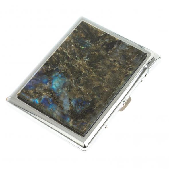 Портсигар на 10 сигарет с зажигалкой камень лабрадор 123403