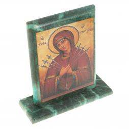 Икона &amp;quot;Семистрельная&amp;quot; змеевик 15х5х15,5 см