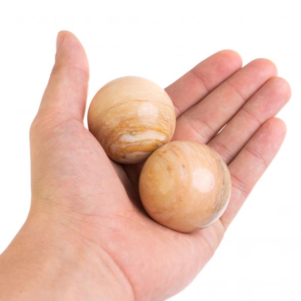 Шары для массажа 4,5 см 2 шт из газганского мрамора 125176