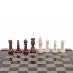 Шахматы с гравировкой &amp;quot;Турнирные&amp;quot; доска 36х36 см мрамор, лемезит