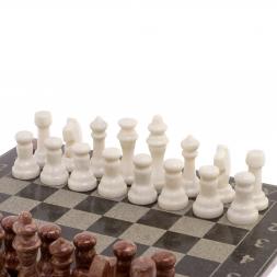 Шахматы с гравировкой &amp;quot;Турнирные&amp;quot; доска 36х36 см мрамор, лемезит