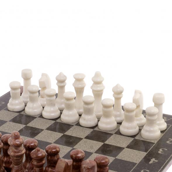 Шахматы с гравировкой &amp;quot;Турнирные&amp;quot; доска 36х36 см мрамор, лемезит 125956