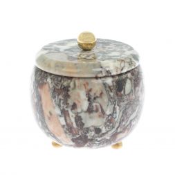 Шкатулка круглая &amp;quot;Жемчужина&amp;quot; камень креноид 7,5х7,5х6,5 см