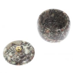 Шкатулка круглая &amp;quot;Жемчужина&amp;quot; камень креноид 7,5х7,5х6,5 см