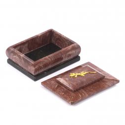 Шкатулка для украшений из камня лемезит 12х9х6 см