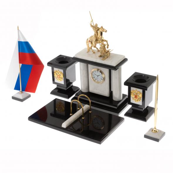 Настольный набор &amp;quot;Георгий Победоносец&amp;quot; мрамор 129983