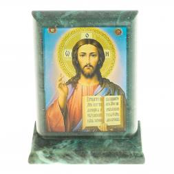 Икона &amp;quot;Спаситель&amp;quot; змеевик 8х4х9,5 см