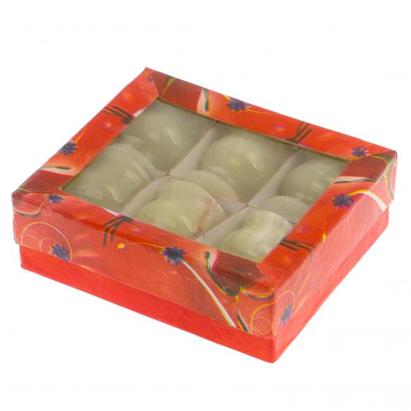 Набор рюмок из зеленого оникса 20 мл 3,8х4,5см 6 шт в коробке (1,5х2) 125640