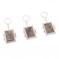 Складное зеркало брелок из камня пирит прямоугольное