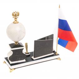 Письменный прибор "Герб РФ" из мрамора