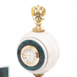 Письменный прибор "Герб РФ" из мрамора