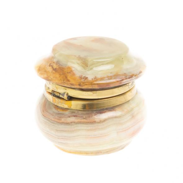 Шкатулка &amp;quot;Грибок&amp;quot; из зелено-коричневого оникса 6,3х6,3х5,5 см 127322