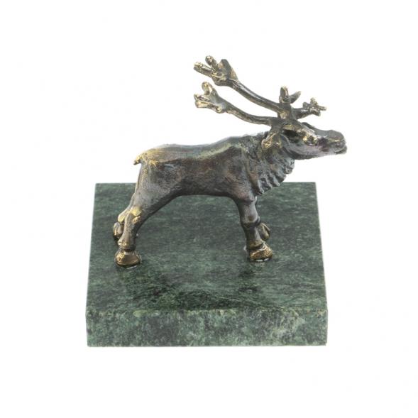 Статуэтка &amp;quot;Северный олень&amp;quot; из бронзы и змеевика 128264