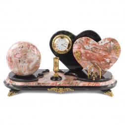 Настольный набор "Два сердца" из креноида