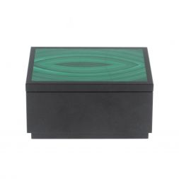 Шкатулка из малахита и долерита 10х7х5 см