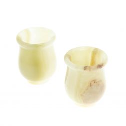 Набор стопок 2 шт &amp;quot;Тюльпан&amp;quot; из зеленого оникса 3,7х3,7х3,5 см (1,5х2)