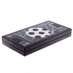 Каменные нарды &amp;quot;Футбол&amp;quot; змеевик гранит