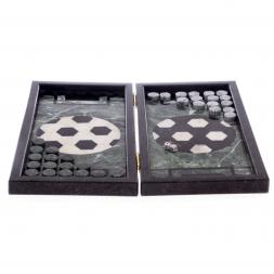 Каменные нарды &amp;quot;Футбол&amp;quot; змеевик гранит