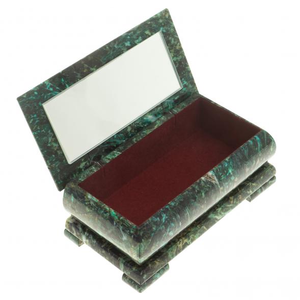 Шкатулка с иллюстрацией &amp;quot;Парящий орел&amp;quot; камень змеевик 17,5х9,5х7,5 см 124030