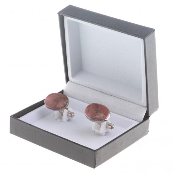 Запонки камень родонит овальные 124444