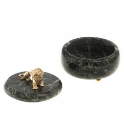 Шкатулка &amp;quot;Лев&amp;quot; змеевик бронза 14,5х11,5 см