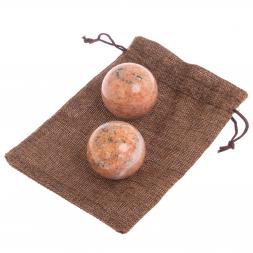 Шары для массажа 4,5 см 2 шт из розового мрамора