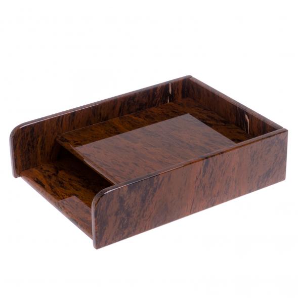 Лоток для бумаг А4 двухъярусный коричневый обсидиан 125798