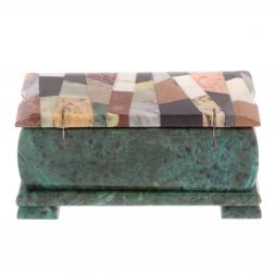 Каменная шкатулка с мозайкой 17х11х7,5 см