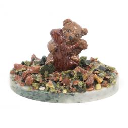 Сувенир &amp;quot;Медвежонок с пеньком&amp;quot; из змеевика