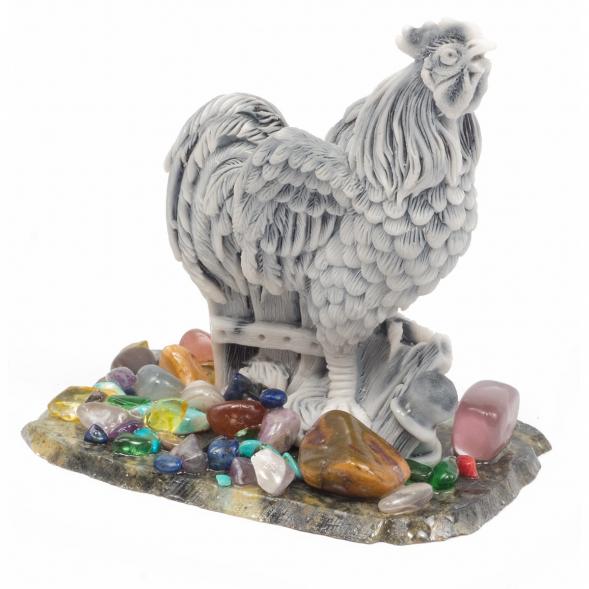 Сувенир &amp;quot;Петух на заборе&amp;quot; из мрамолита 117322